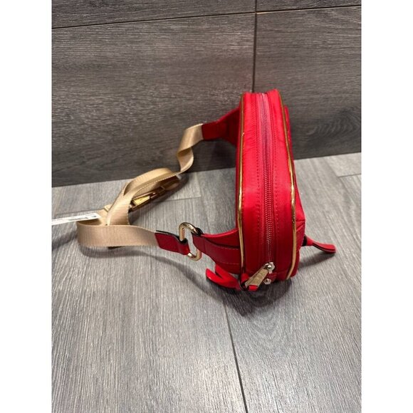 Michael Kors Signature Red Bumbag Gold Hardware Nylon Fannypack Belt Bag - Picture 5 of 14